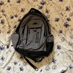 Roots Black and Gray Backpack